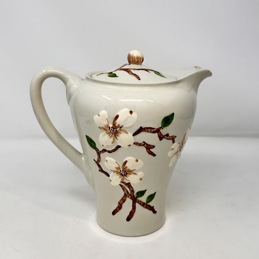 Vintage Orchard Ware Dogwood Coffee Pot Lid California Pottery Ceramic Teapot